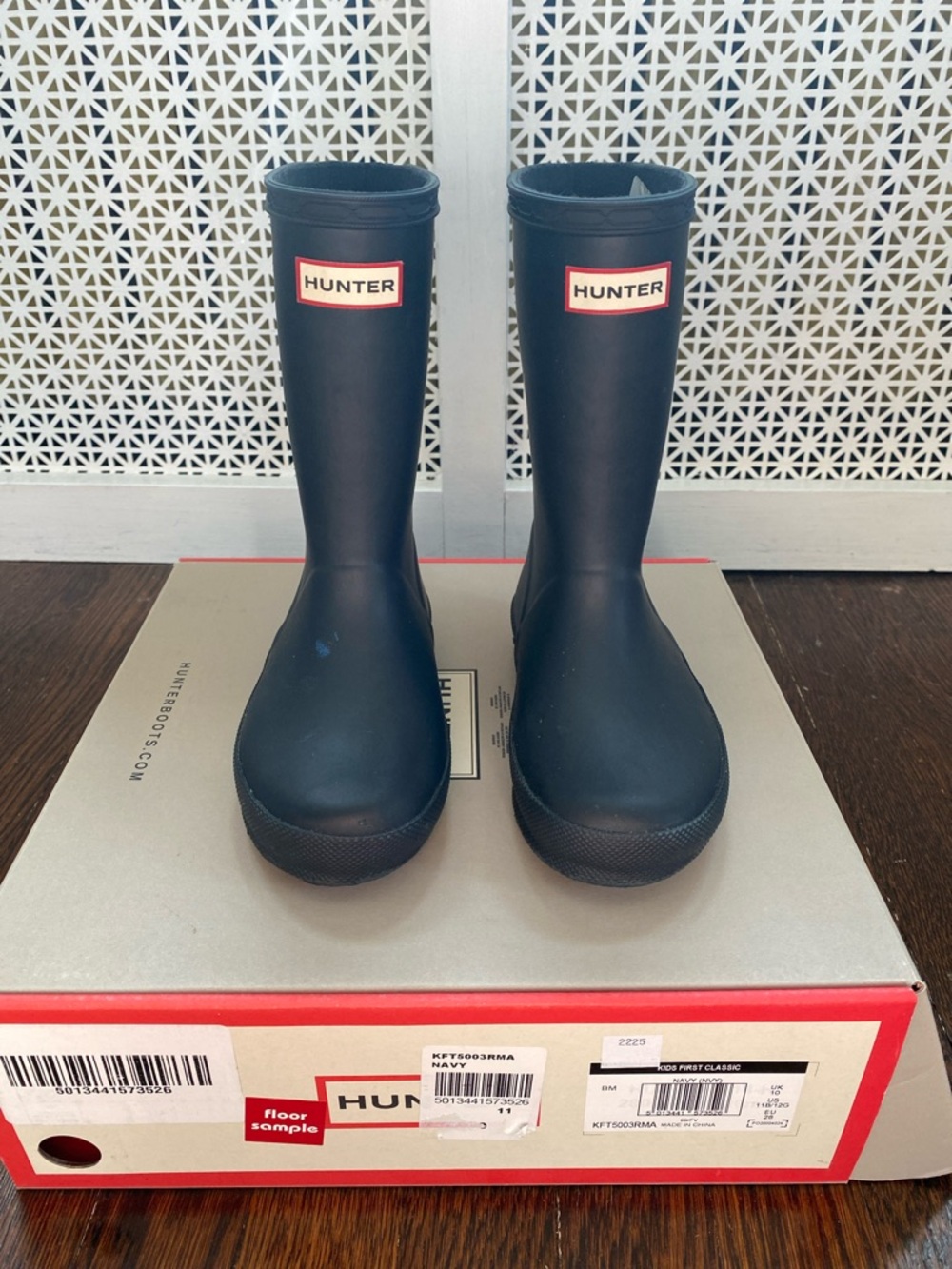 Hunter Tall Navy Rubber Rain Boots